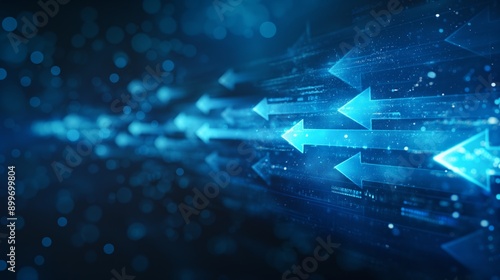 Abstract background with arrows. A concept of digital traffic or exchange a business growth. 