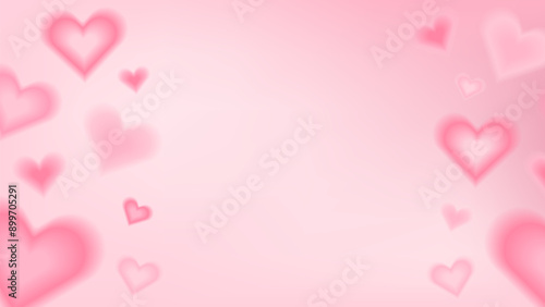 Y2k pink heart pattern. Cute aura gradient abstract bg for event banner. Valentine aesthetic trendy border with blur for header layout. Glamour advertising and sale promotion frame cover design