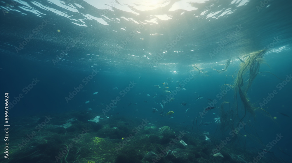 Fototapeta premium ocean polluted by plastic waste