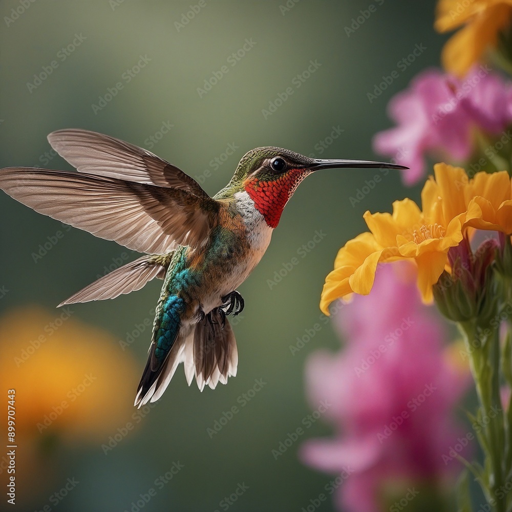 hummingbird on a flower hummingbird on a flower