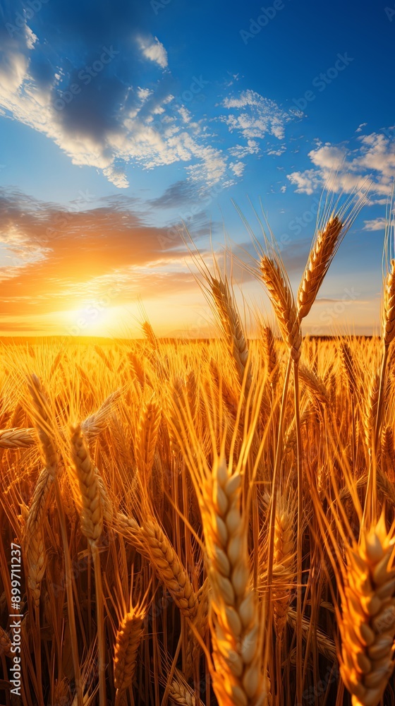 Field of Wheat with Setting Sun Field of Wheat with Setting Sun