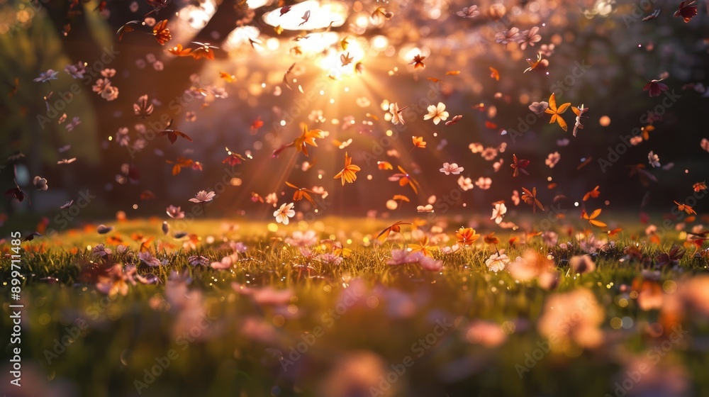 Naklejka premium Golden Hour Petals