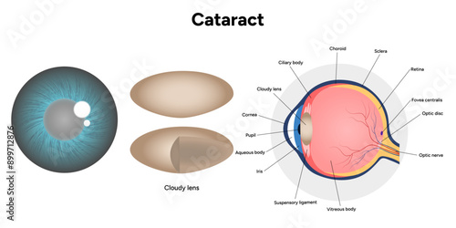 Cataract vision disorder problems with human anatomy and cloudy lens