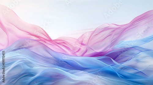 Elegant minimalist illustration in waves concept with pink and blue tones, Wallpaper.