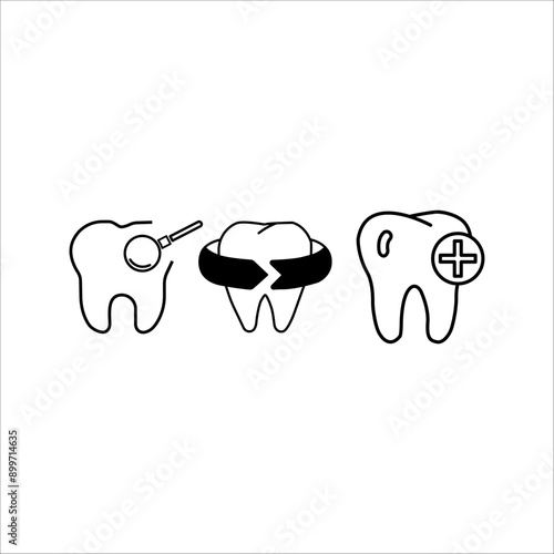 dentist icon, dental health orthodontist simple and clean modern design.