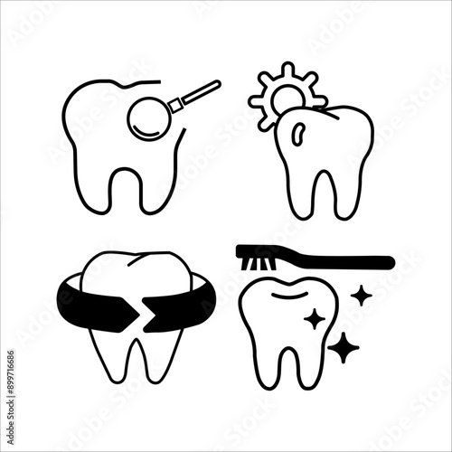 dentist icon, dental health orthodontist simple and clean modern design.