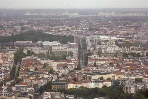Berlin Aerial: Kurfürstendamm and Cityscape including Tiergarten in West Berlin