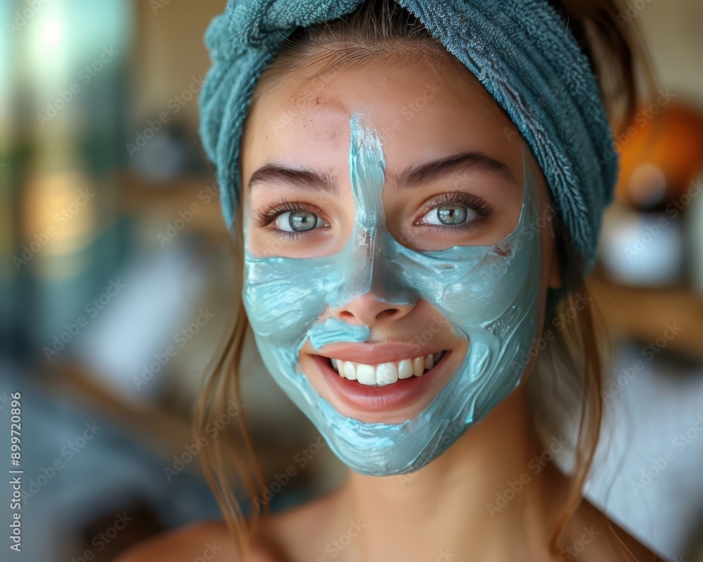 Radiant Young Woman Enjoying a Relaxing Spa Day with Face Mask Treatment in Healthy Skin Room Radiant Young Woman Enjoying a Relaxing Spa Day with Face Mask Treatment in Healthy Skin Room