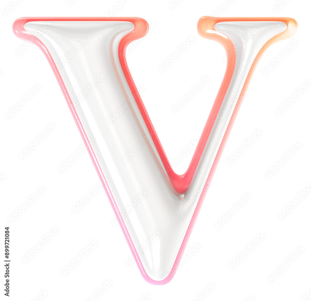 V Font 3D Render V Font 3D Render