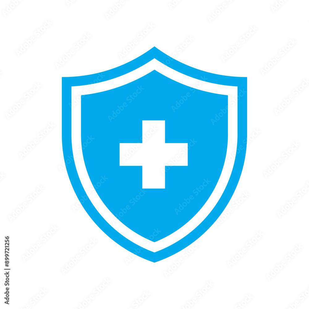 Shield with cross icon Shield with cross icon