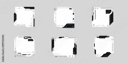 Futuristic interface ui elements. Futuristic HUD elements. Hud interface set. Vector illustration.