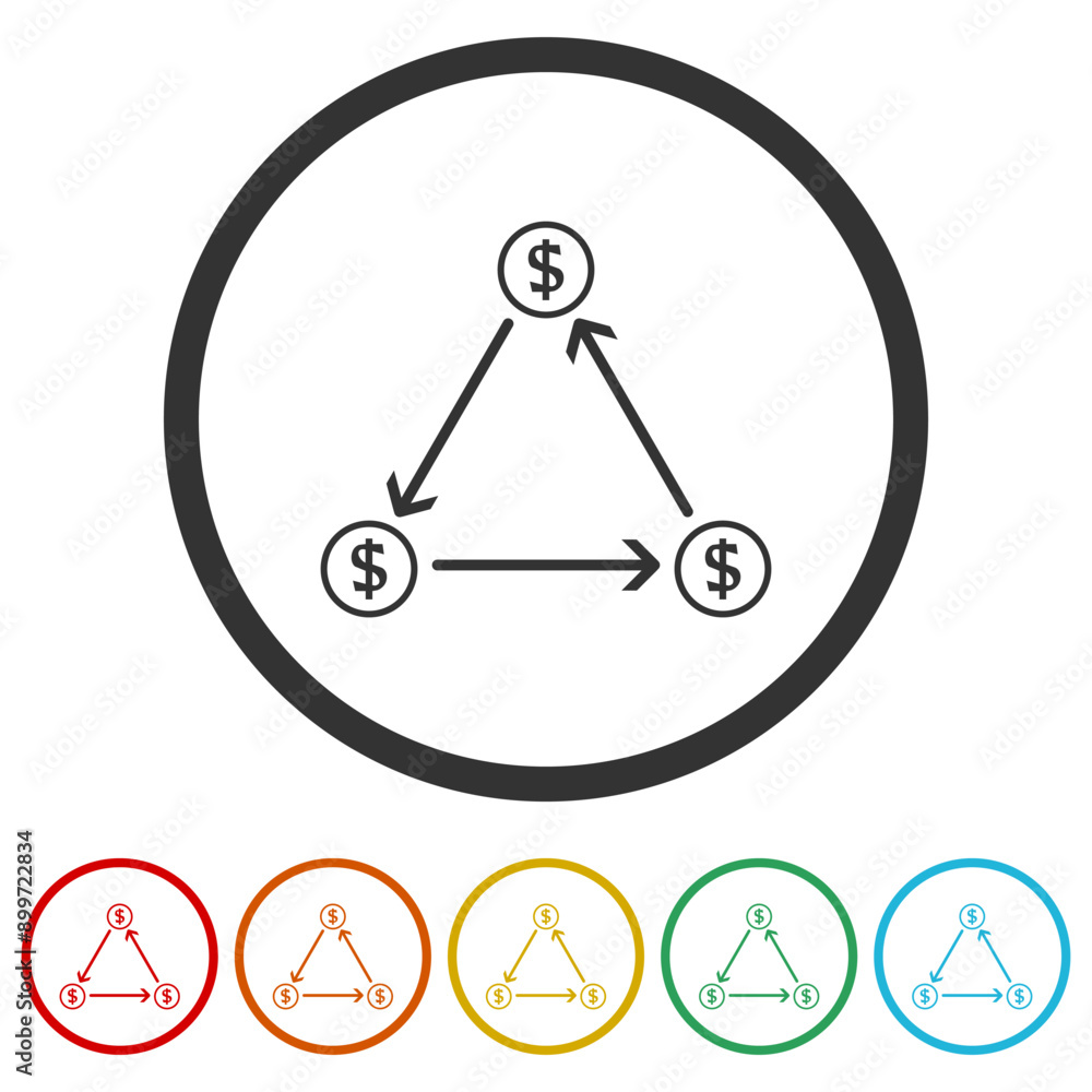 Money Transfer icon. Set icons in color circle buttons Money Transfer icon. Set icons in color circle buttons