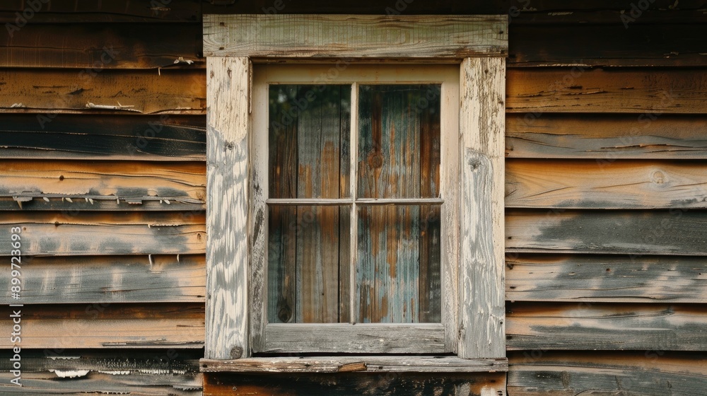 Wooden framed window in a weatherboard wall Wooden framed window in a weatherboard wall