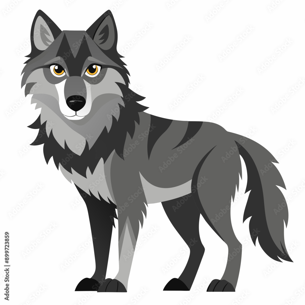 Naklejka premium Wolf Silhouette Vector Illustration 