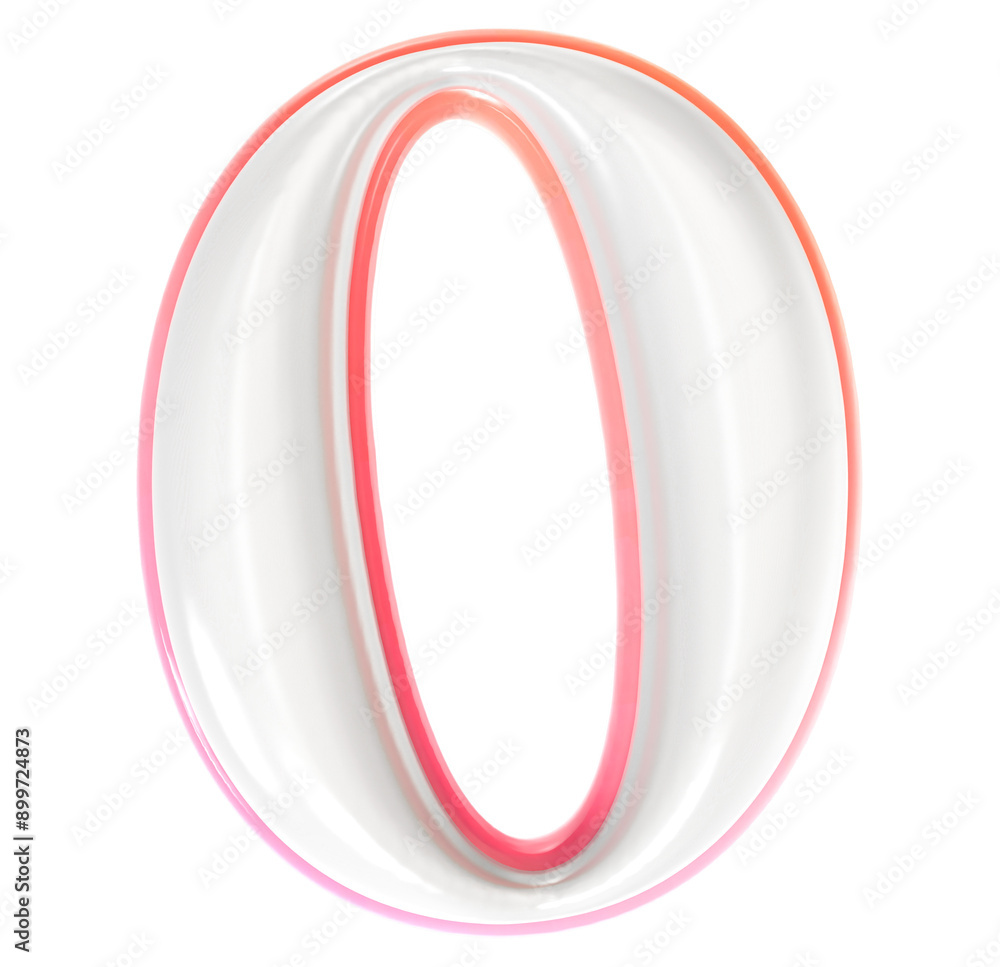 0 Number 3D Render