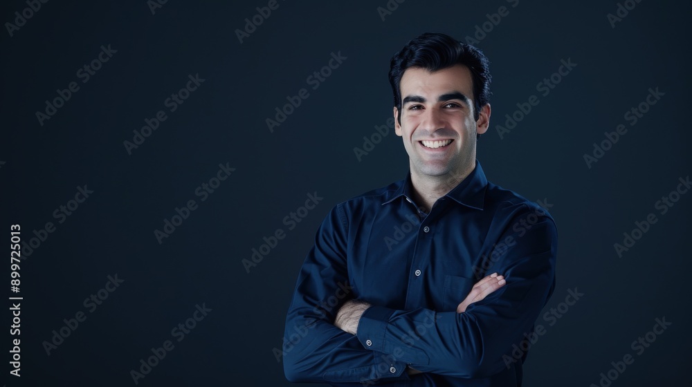 Smiling Male Executive in Minimalistic Studio Setting Smiling Male Executive in Minimalistic Studio Setting