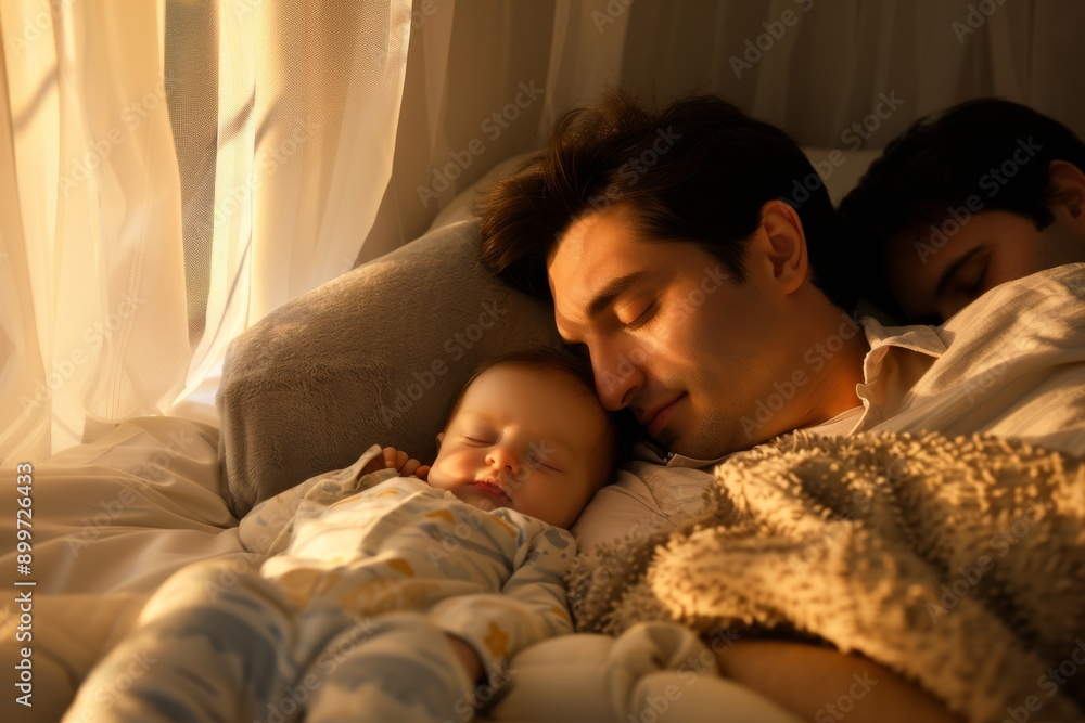 Peaceful Family Naptime in Warm Sunlight Peaceful Family Naptime in Warm Sunlight