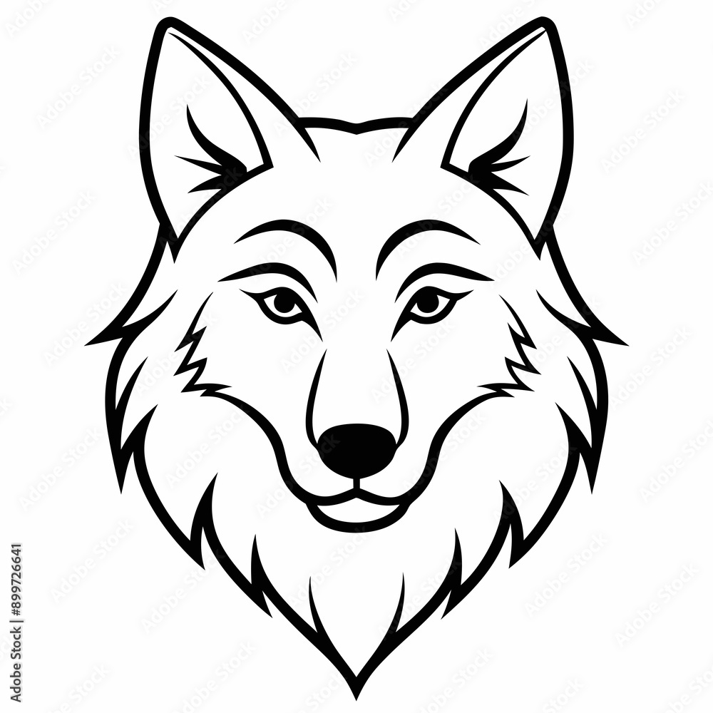 Fototapeta premium Wolf Silhouette Vector Illustration 