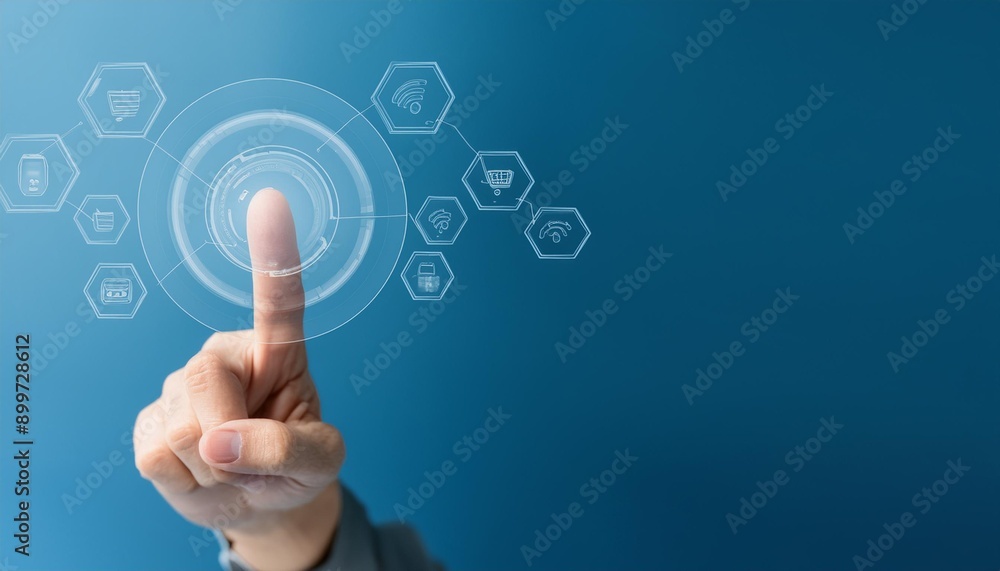 Finger pointing to payment method for payment Finger pointing to payment method for payment