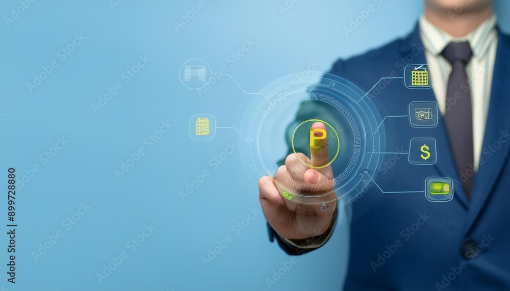 Finger pointing to payment method for payment Finger pointing to payment method for payment