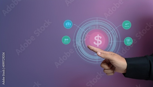 Finger pointing to payment method for payment