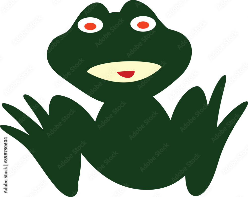 Fototapeta premium Frog vector art with a funny looks