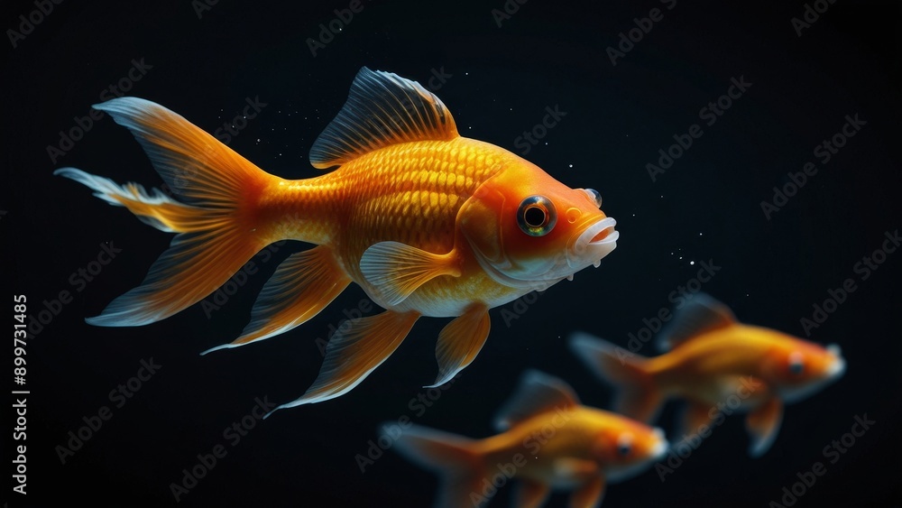 Vibrant Goldfish In Motion Vibrant Goldfish In Motion