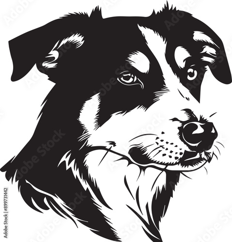 illustration of a new zealand heading dog