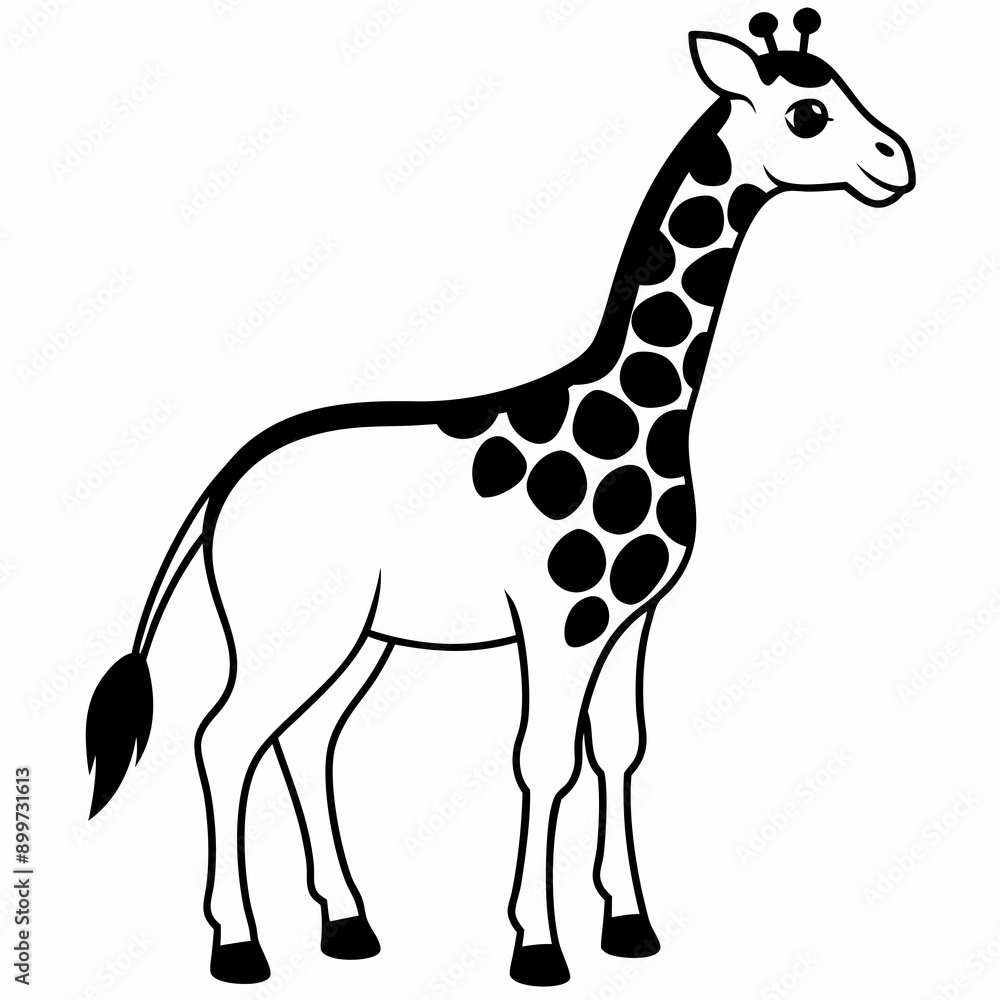 Giraffe head Silhouette Vector Illustration
Giraffe head Silhouette Vector Illustration