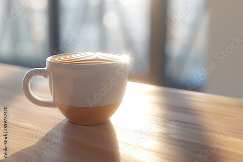 Cozy coffee moment with a cup of black coffee on a rustic wooden table highlighting simplicity and charm