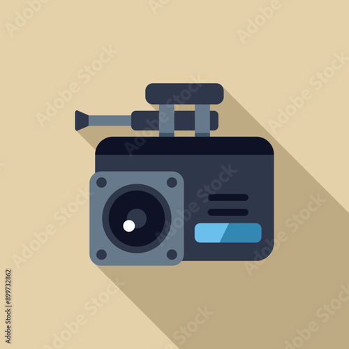 Black car dvr recording, security camera concept