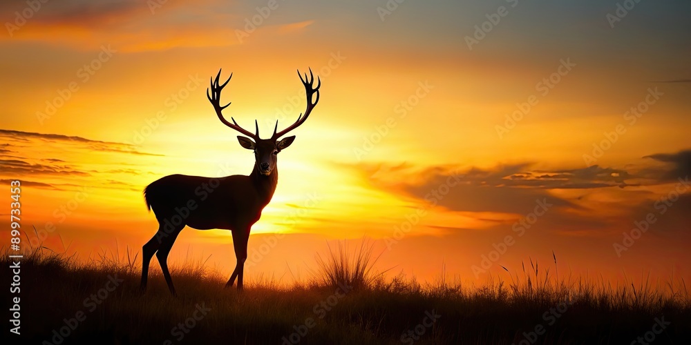 Deer silhouette standing in a natural setting, wildlife, stag, forest, isolated, background, nature, majestic, animal Deer silhouette standing in a natural setting, wildlife, stag, forest, isolated, background, nature, majestic, animal