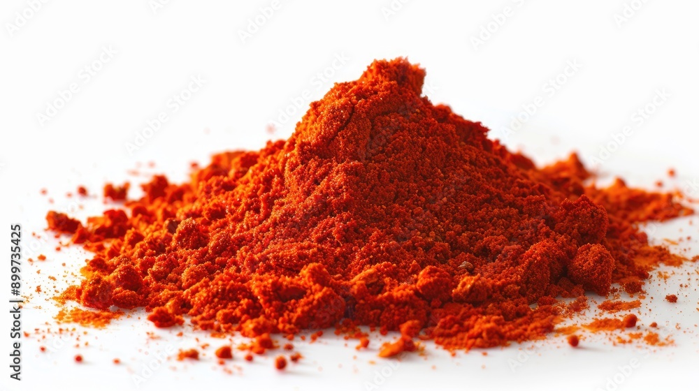 Paprika powder in bowl isolated on white background. Spicy. Flavors Paprika powder in bowl isolated on white background. Spicy. Flavors
