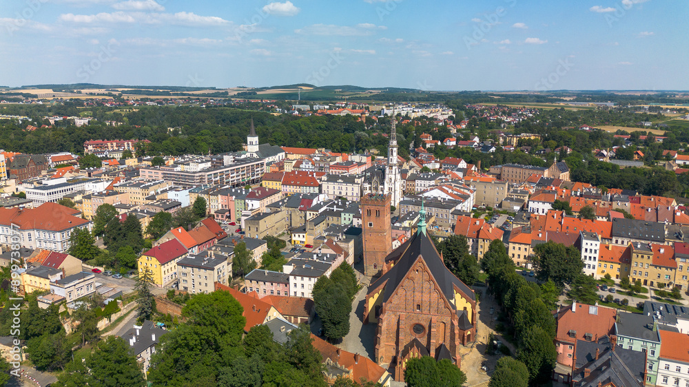 Fototapeta premium Aerial view of Ząbkowice Śląskie, Poland