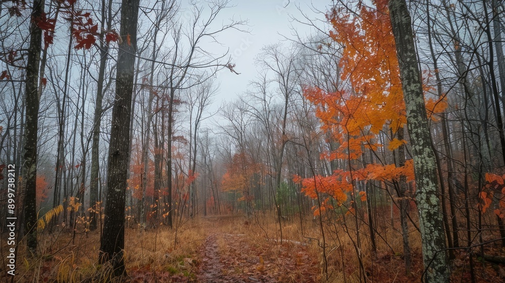 Fototapeta premium Forest with overcast sky