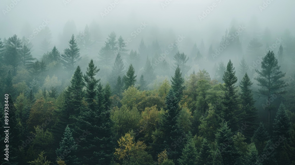 Forest with overcast sky Forest with overcast sky