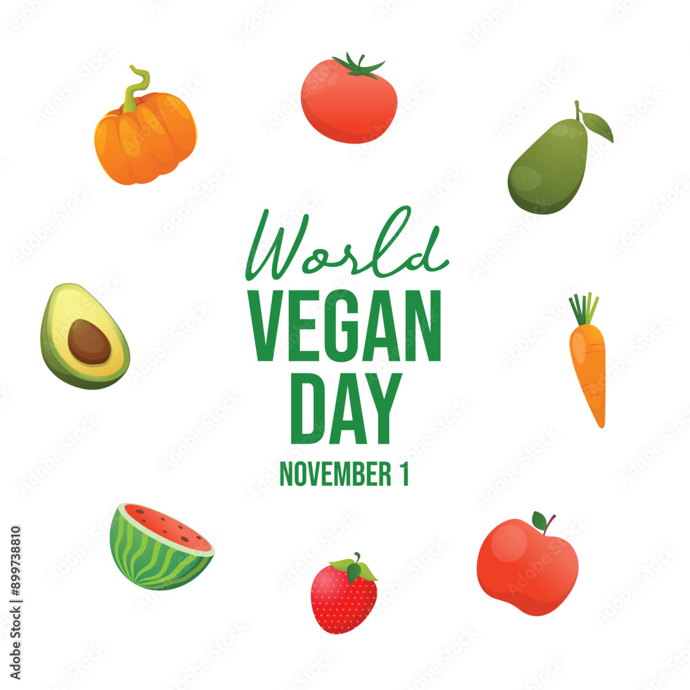 World Vegan Day vector design template good for celebration usage. World Vegan Day design. flat design. eps 10. World Vegan Day vector design template good for celebration usage. World Vegan Day design. flat design. eps 10.
