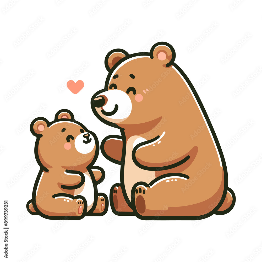 cute mother bear and bear cub icon character cute mother bear and bear cub icon character