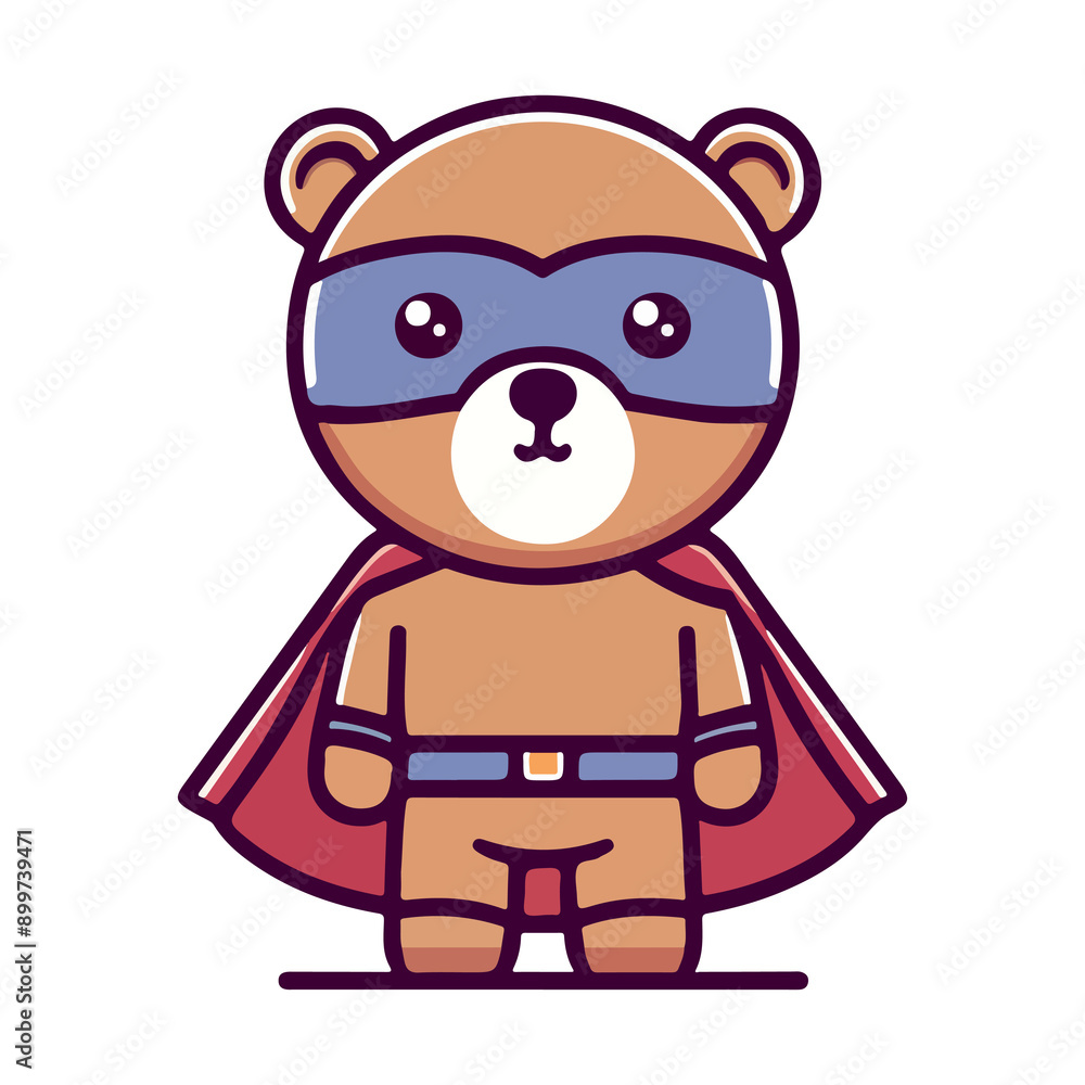 cute bear hero icon character cute bear hero icon character