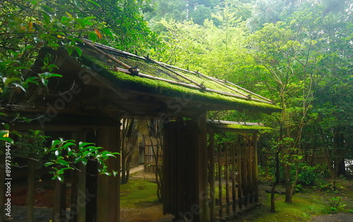 Obraz na płótnie 日本の三重県にある椿大神社の茶室・鈴松庵への入り口の風情のある門