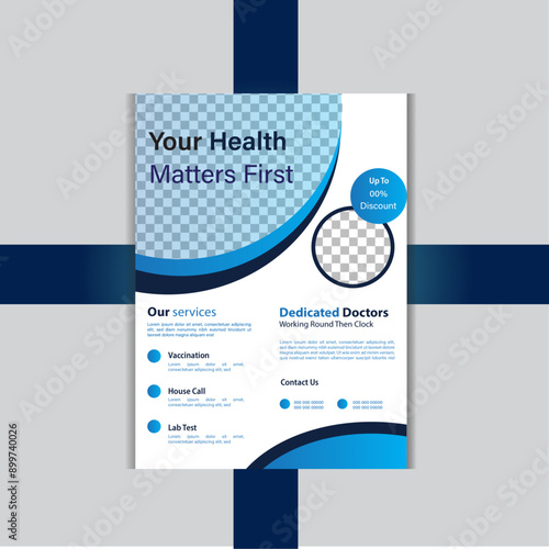 Corporate healthcare and medical flyer or poster design layout

 photo