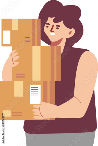 woman cartoon character modern style avatar