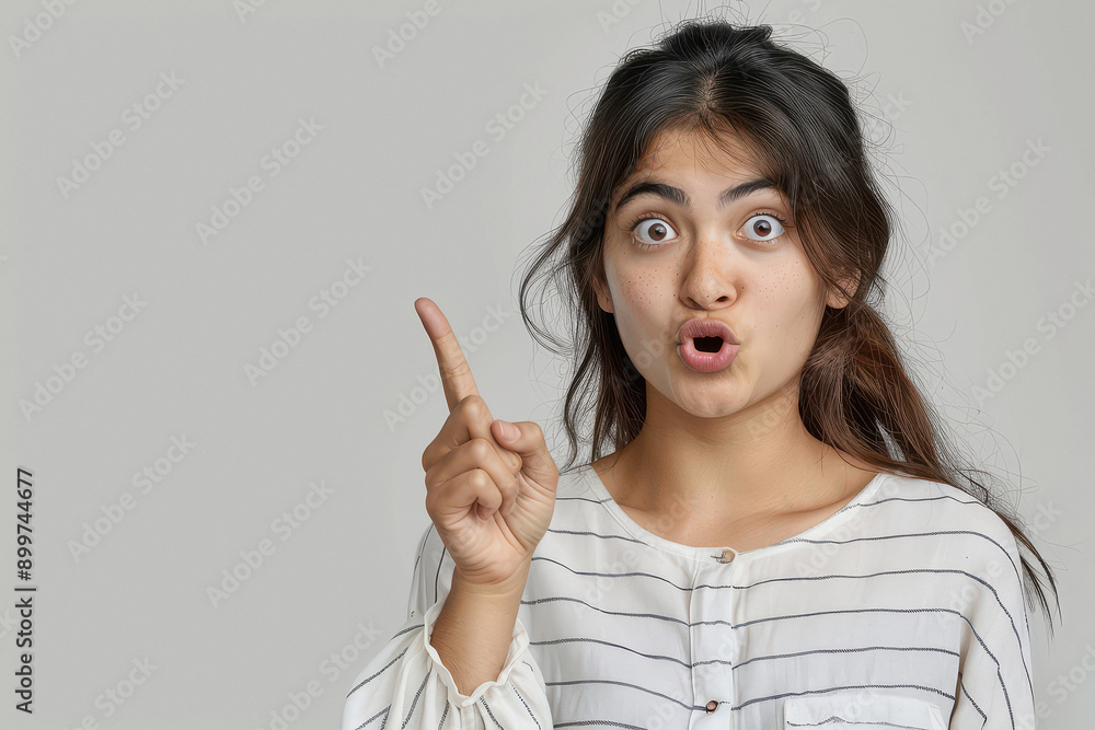 woman showing finger indexing woman showing finger indexing