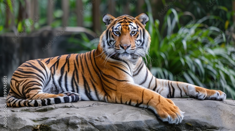 Thai Tiger - Malayan Tiger in Natural Tropical Habitat on Peninsula Thai Tiger - Malayan Tiger in Natural Tropical Habitat on Peninsula
