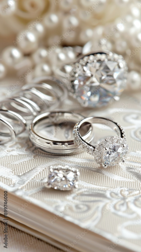A beautifully arranged composition featuring wedding rings, a pen, and flowers on an open notebook, perfect for capturing meaningful moments A beautifully arranged composition featuring wedding rings, a pen, and flowers on an open notebook, perfect for capturing meaningful moments