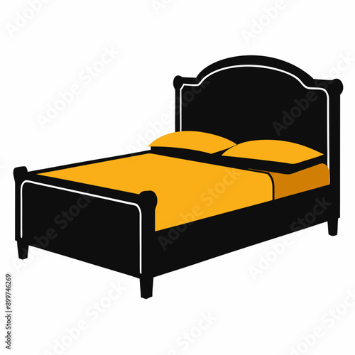  Bed Silhouette Vector Illustration