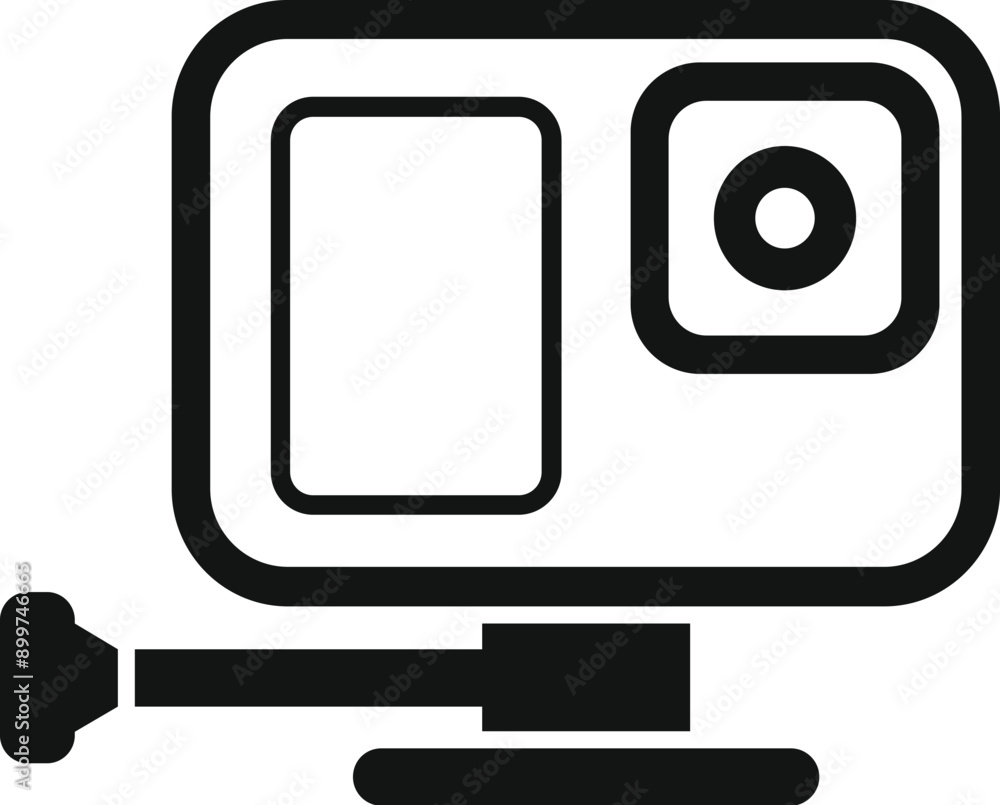 Action camera standing on a surface and filming Action camera standing on a surface and filming