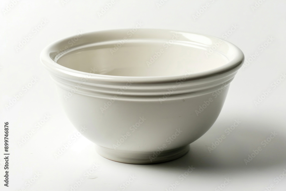 White ceramic mixing bowl on a white background. White ceramic mixing bowl on a white background.