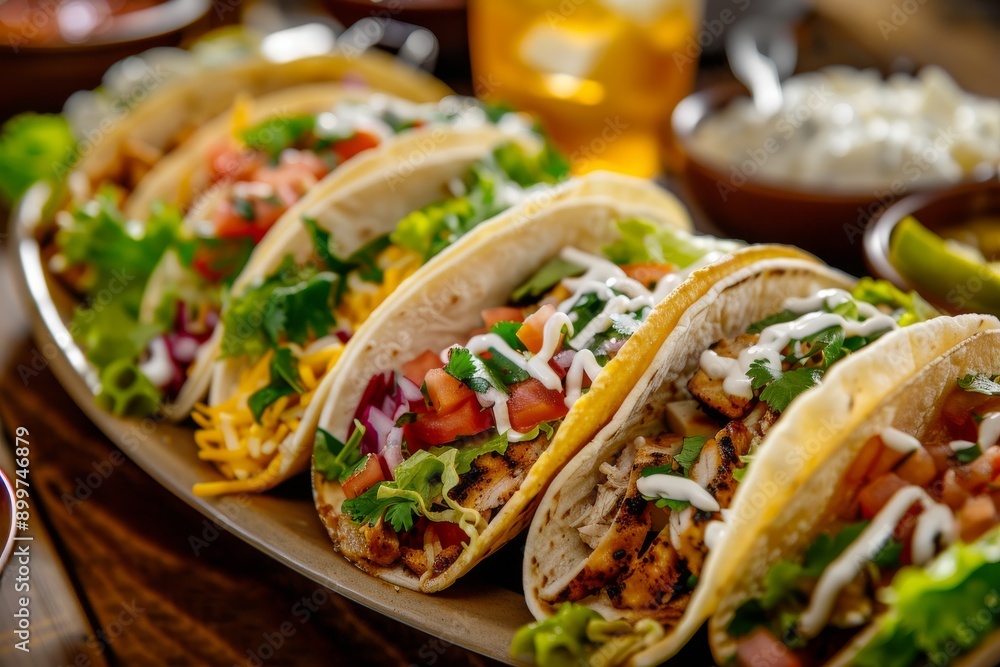 Delicious Grilled Chicken Tacos with Toppings Delicious Grilled Chicken Tacos with Toppings