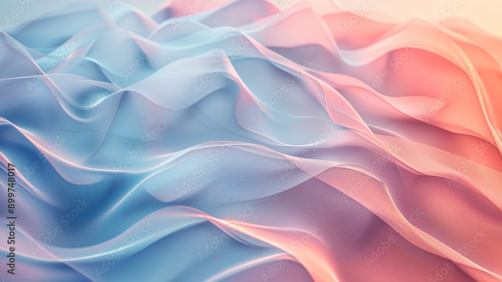 Fototapeta premium Blue and pink pastel gradient wave abstract background